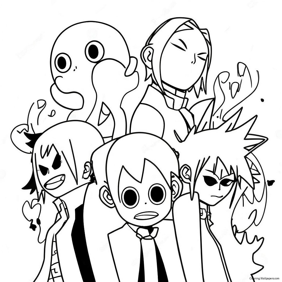 Página Para Colorir Dos Personagens Principais De Soul Eater 23965