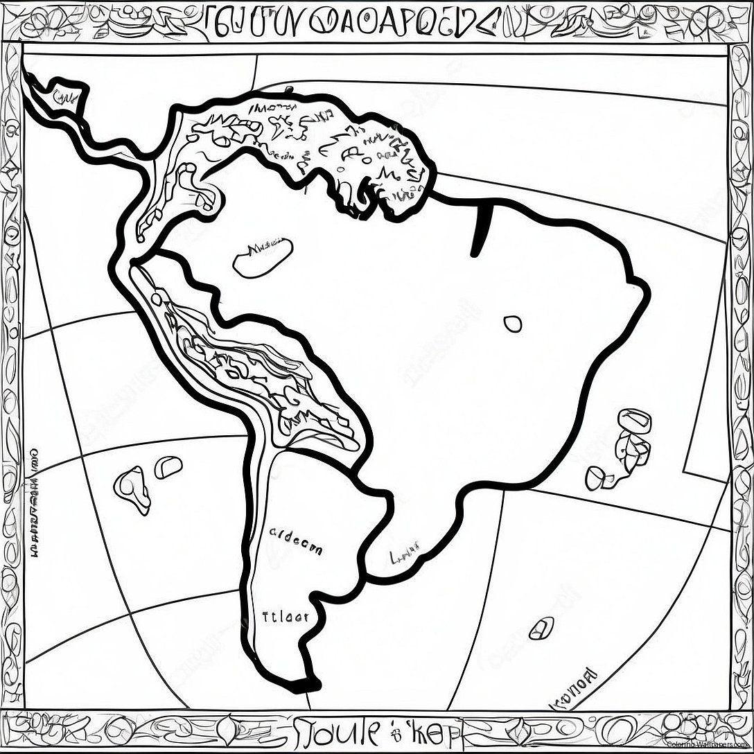 South America Map Coloring Page 25865