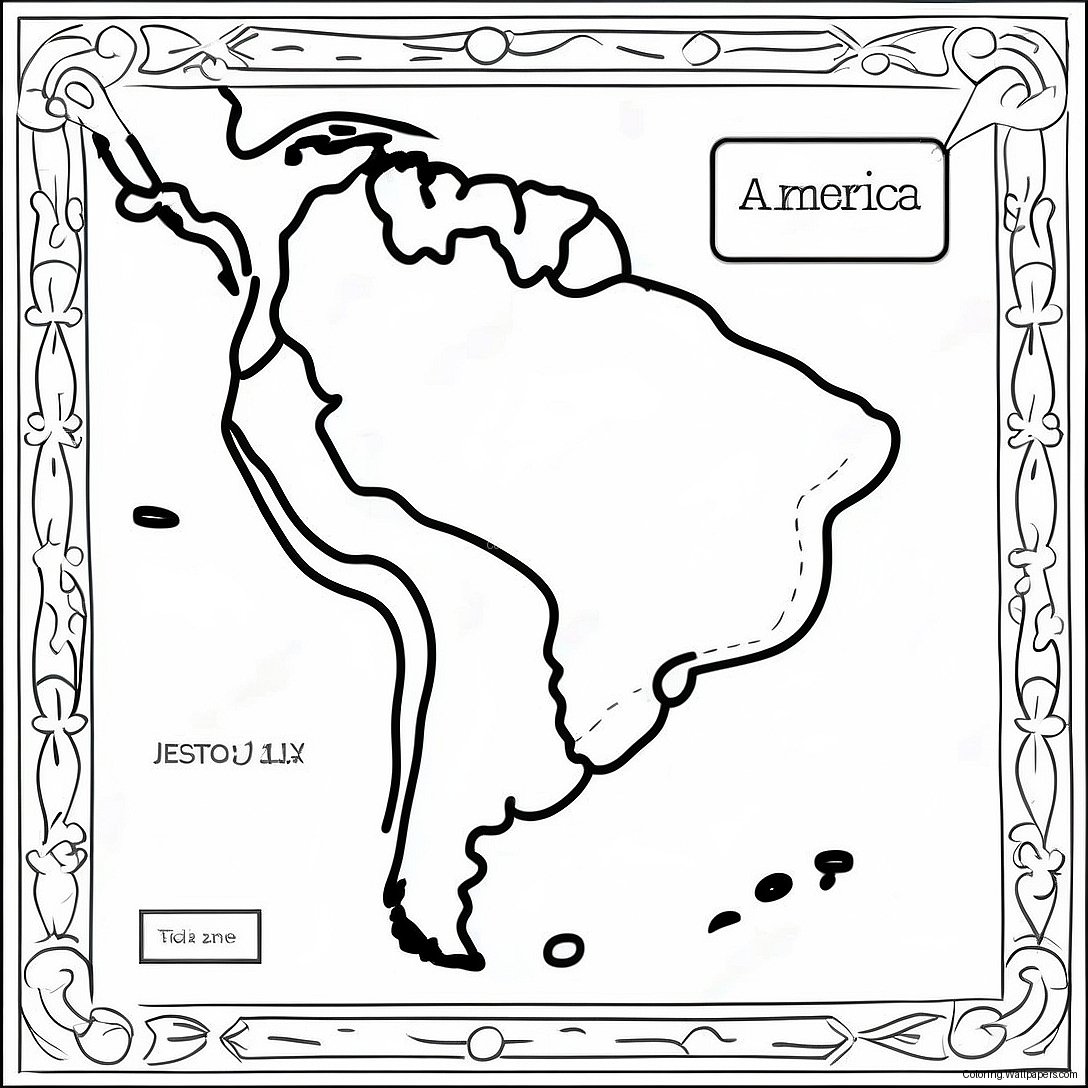 South America Map Coloring Page 25866