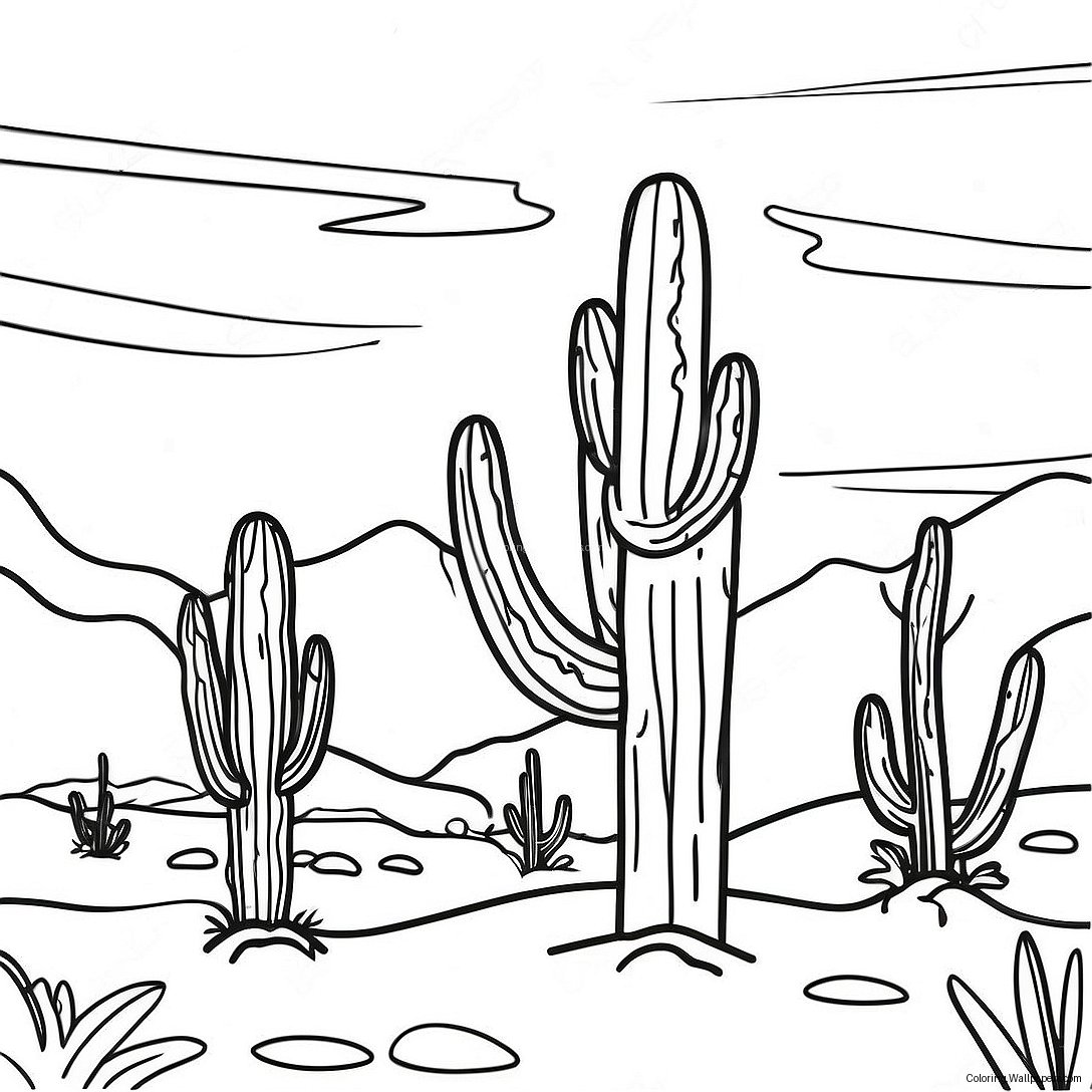 Southwest Desert Landscape Coloring Page 49001