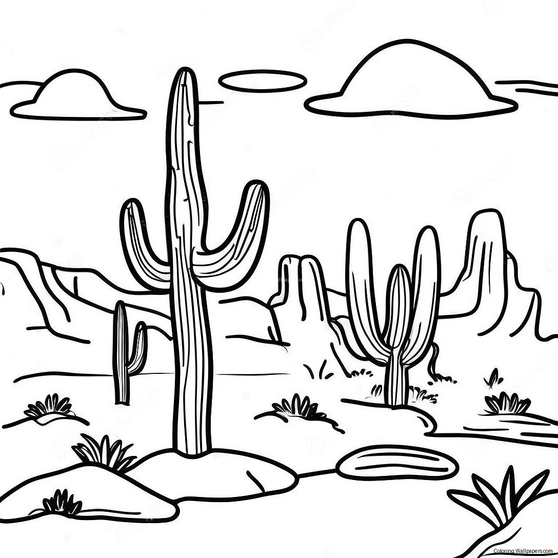 Southwest Desert Landscape Coloring Page 49003