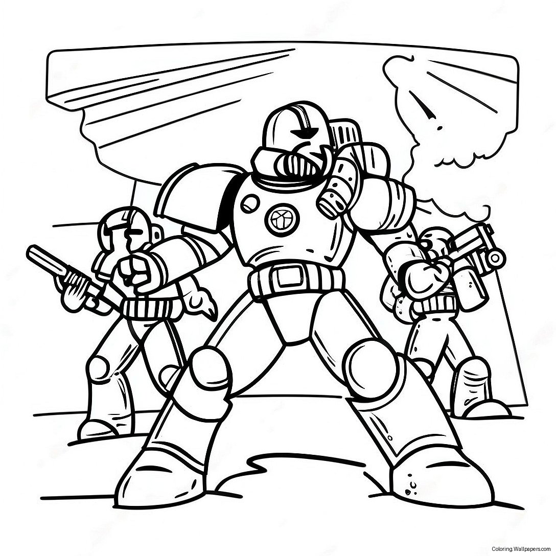 Space Marine Battle Ready Coloring Page 18481