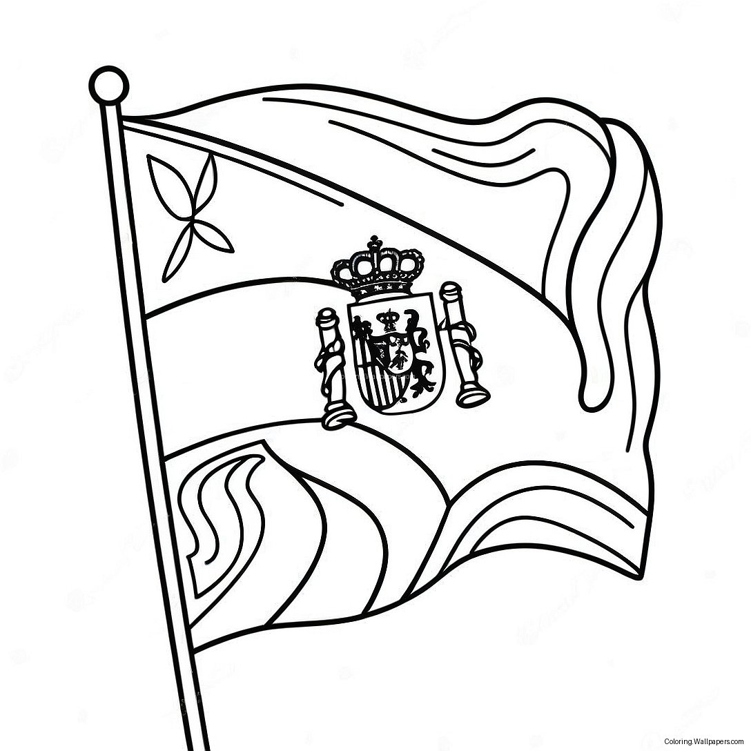 Spain Flag Coloring Page 35749