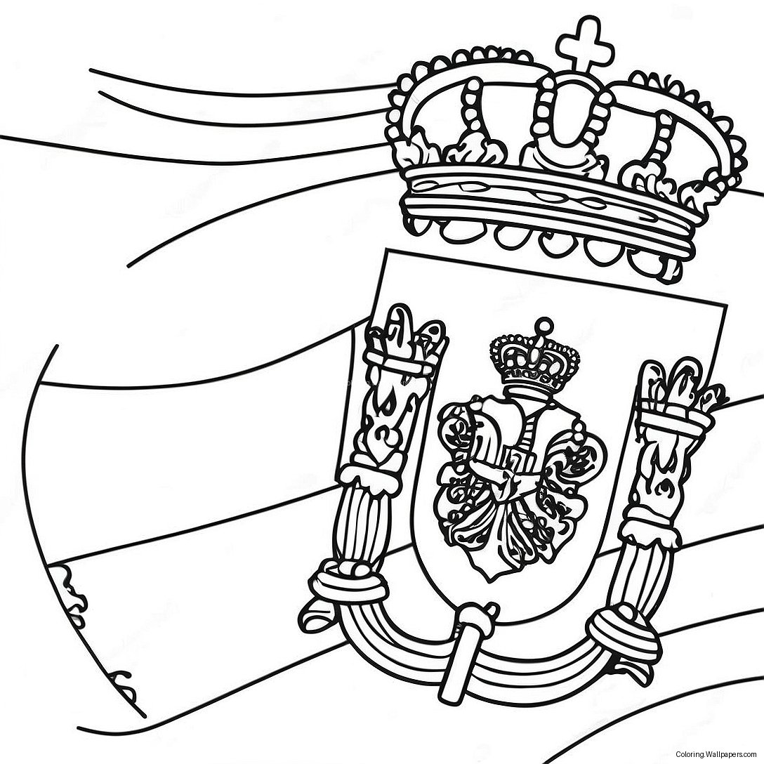 Spain Flag Coloring Page 35751