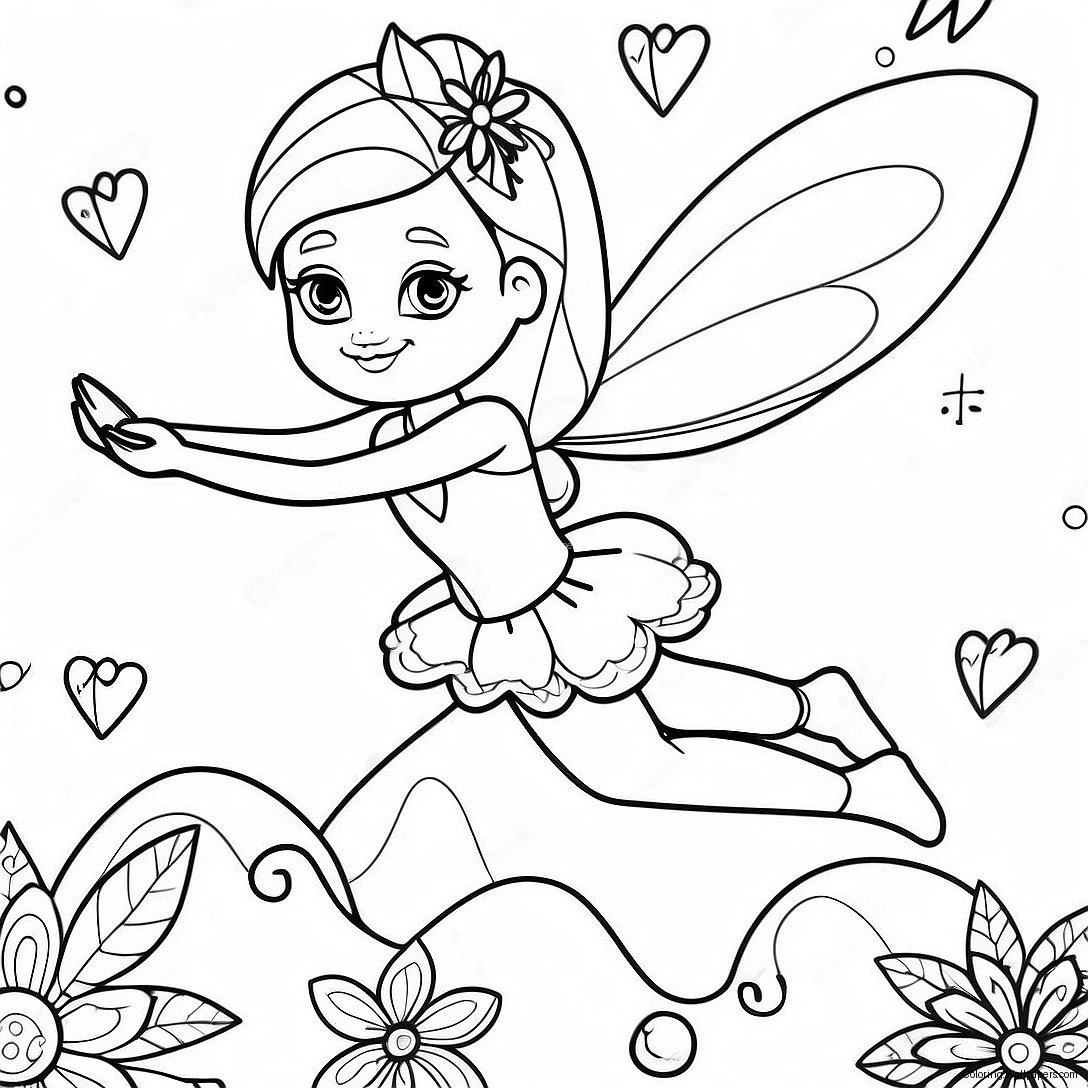 Sparkling Barbie Fairy In Flight Coloring Page 14357