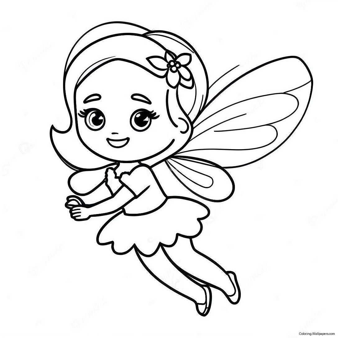 Sparkling Barbie Fairy In Flight Coloring Page 14360