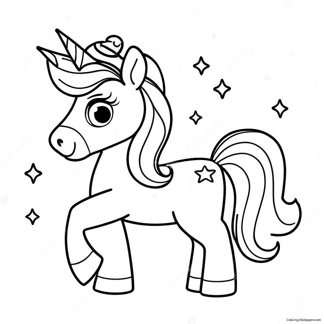 Sparkling Birthday Unicorn Coloring Page 16308