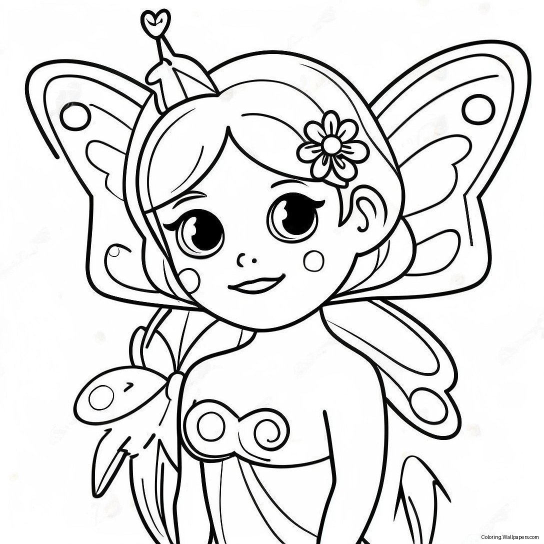 Sparkling Butterfly Fairy With Glittering Wings Coloring Page 43181