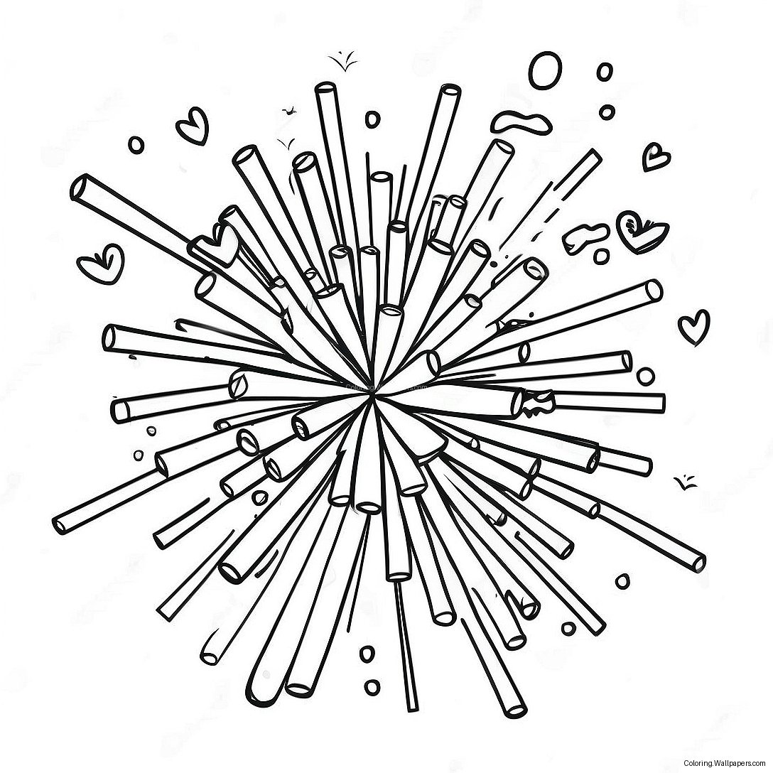 Sparkling Confetti Explosion Coloring Page 44328