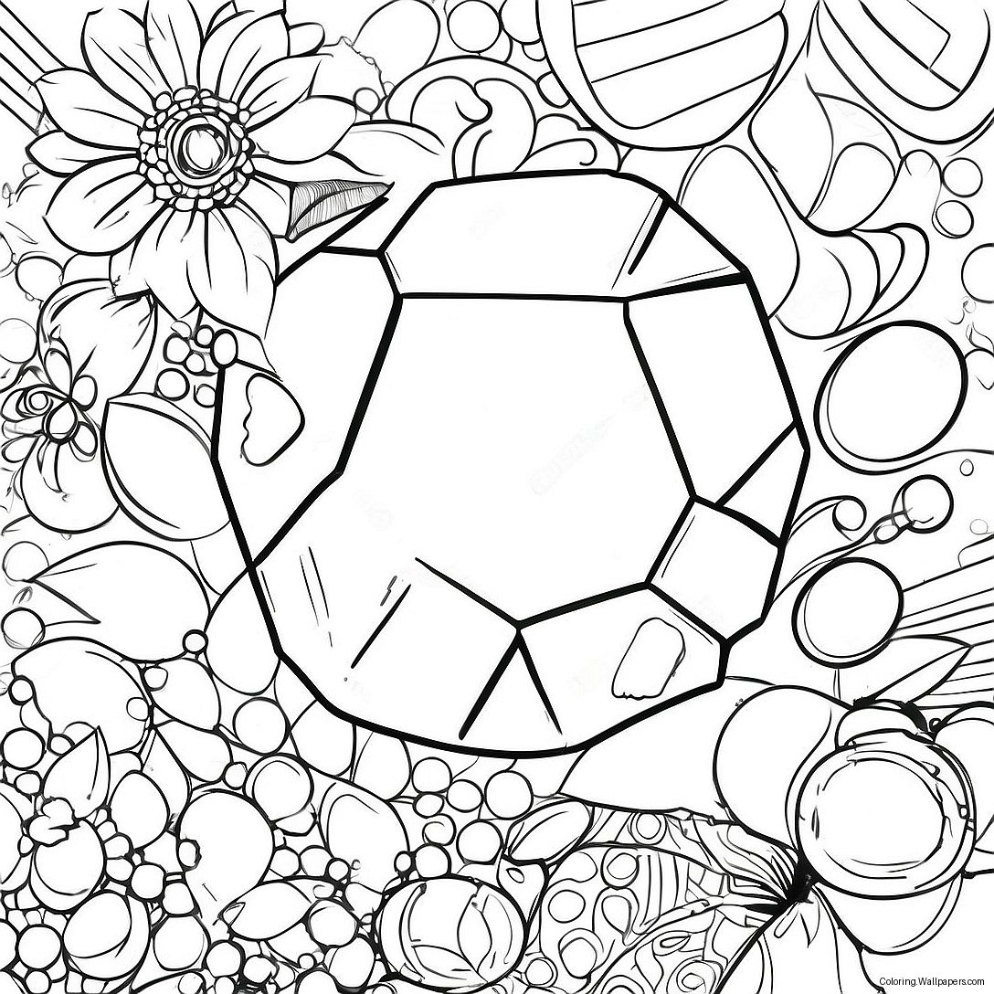 Sparkling Gemstone Coloring Page 480