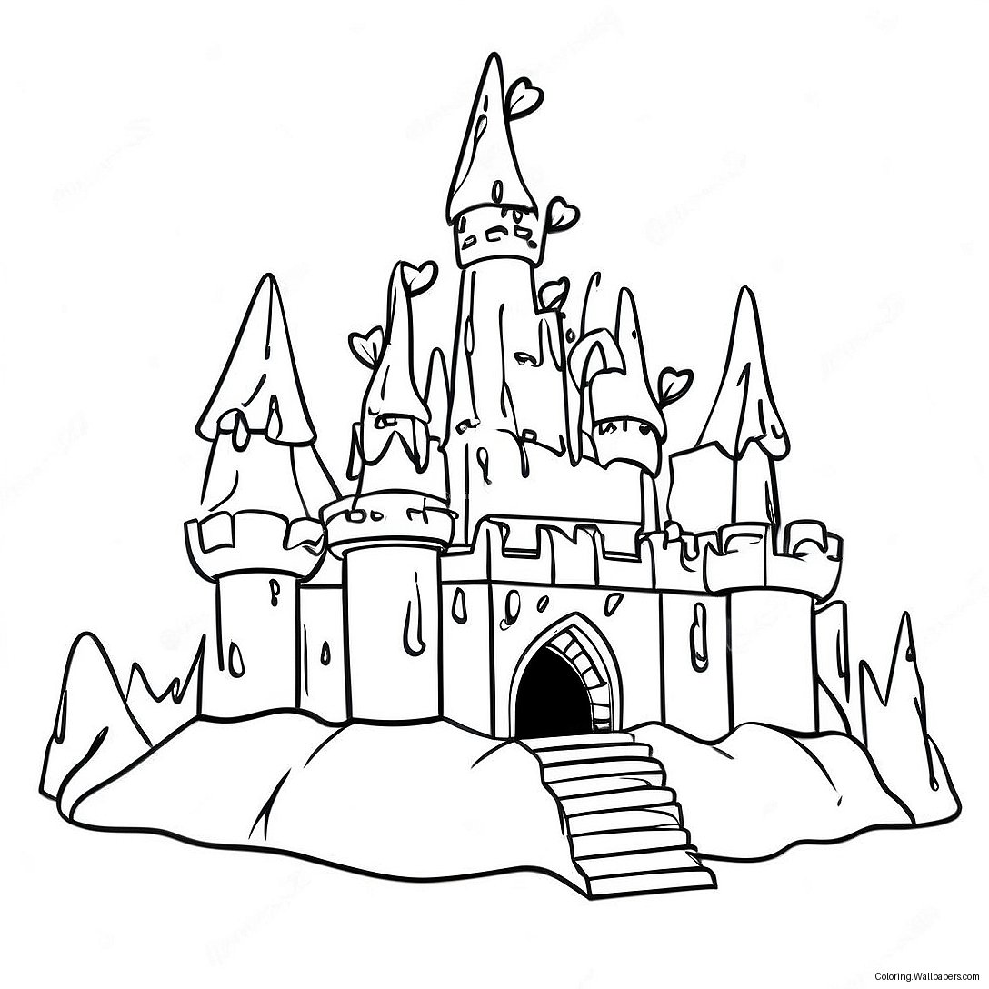 Sparkling Ice Castle Coloring Page 23697