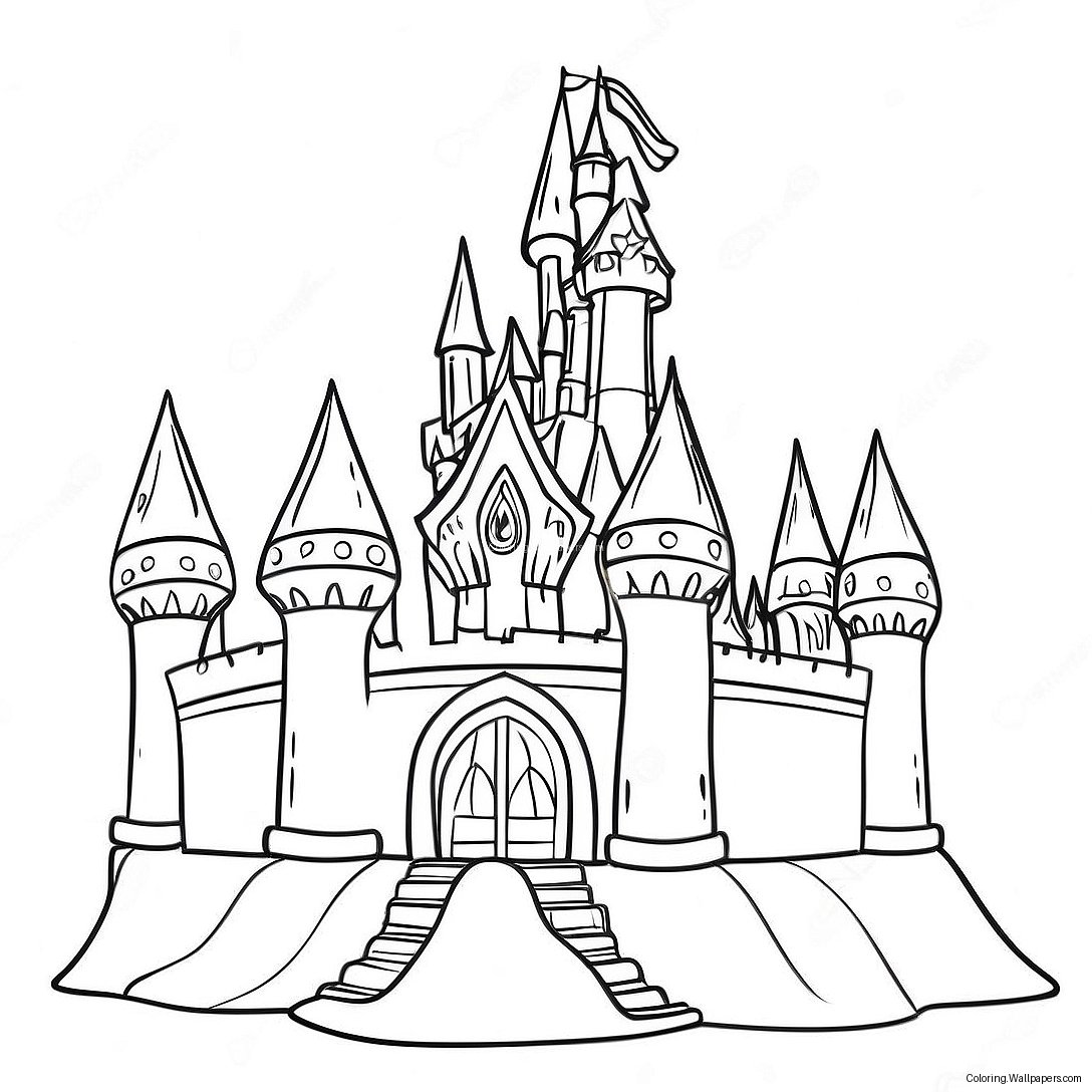 Sparkling Ice Castle Coloring Page 23700