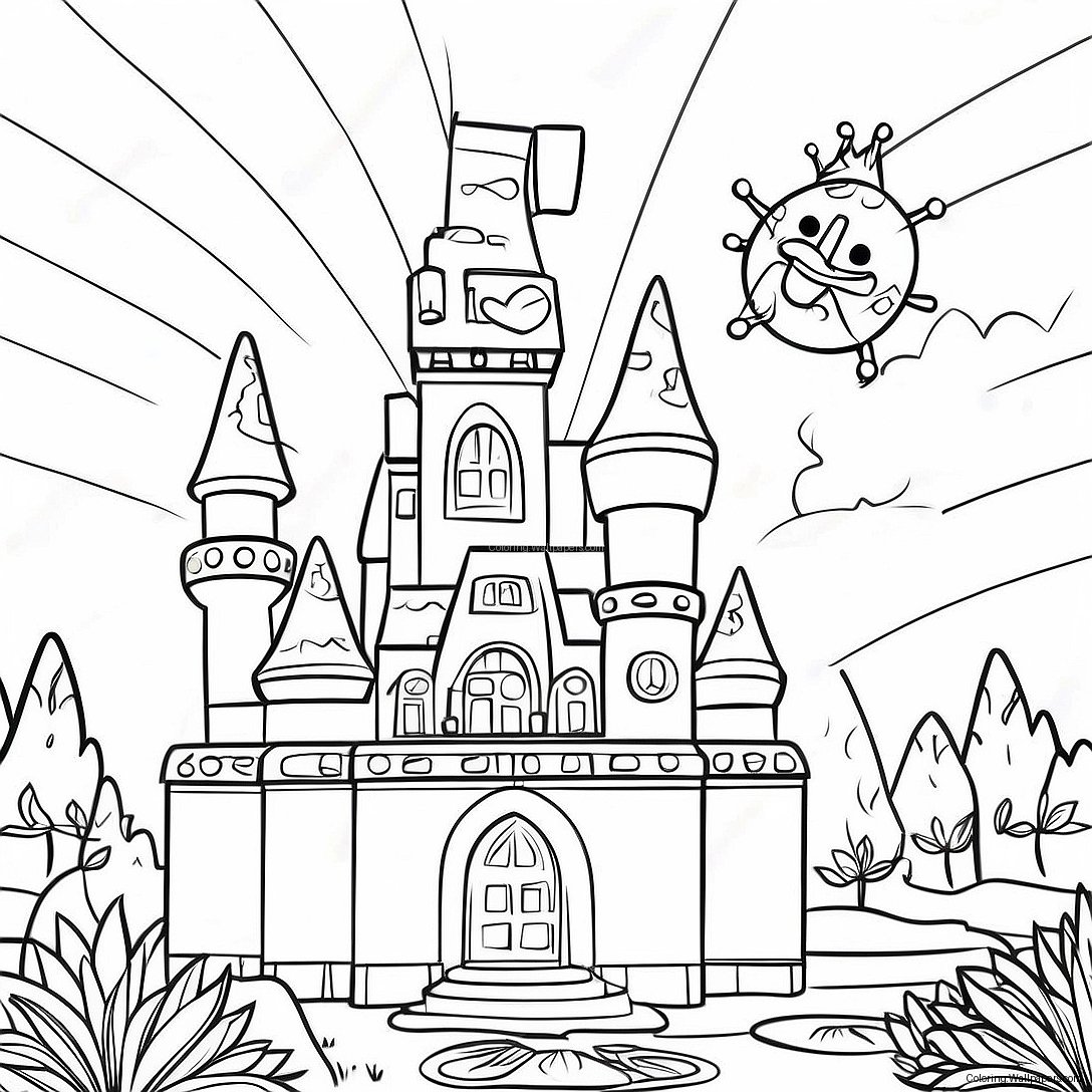 Sparkling Lego Princess Castle Coloring Page 14870