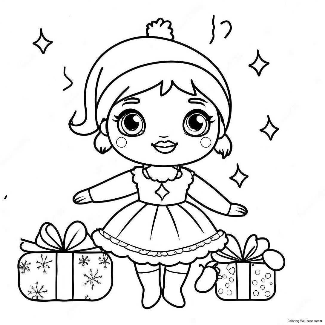 Sparkling Lol Doll Christmas Tree Coloring Page 57723