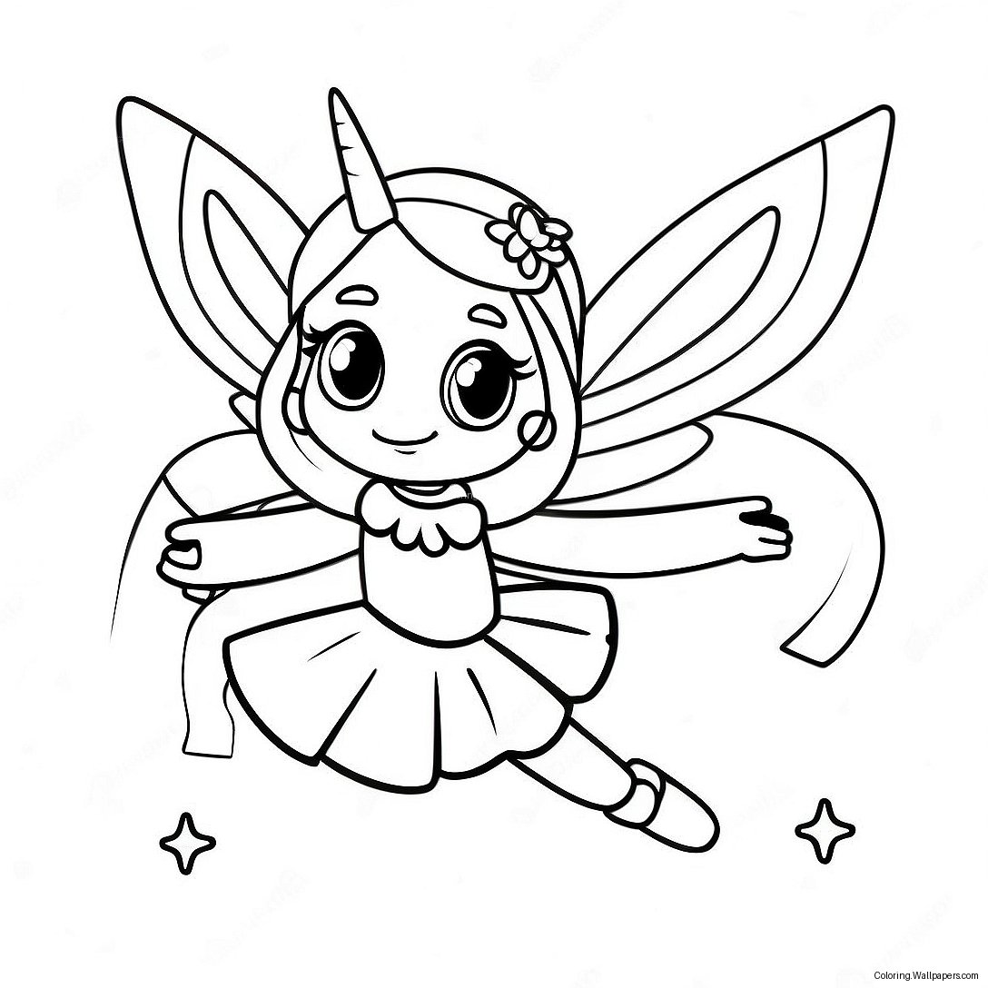 Sparkling Rainbow Fairy In Flight Coloring Page 33647