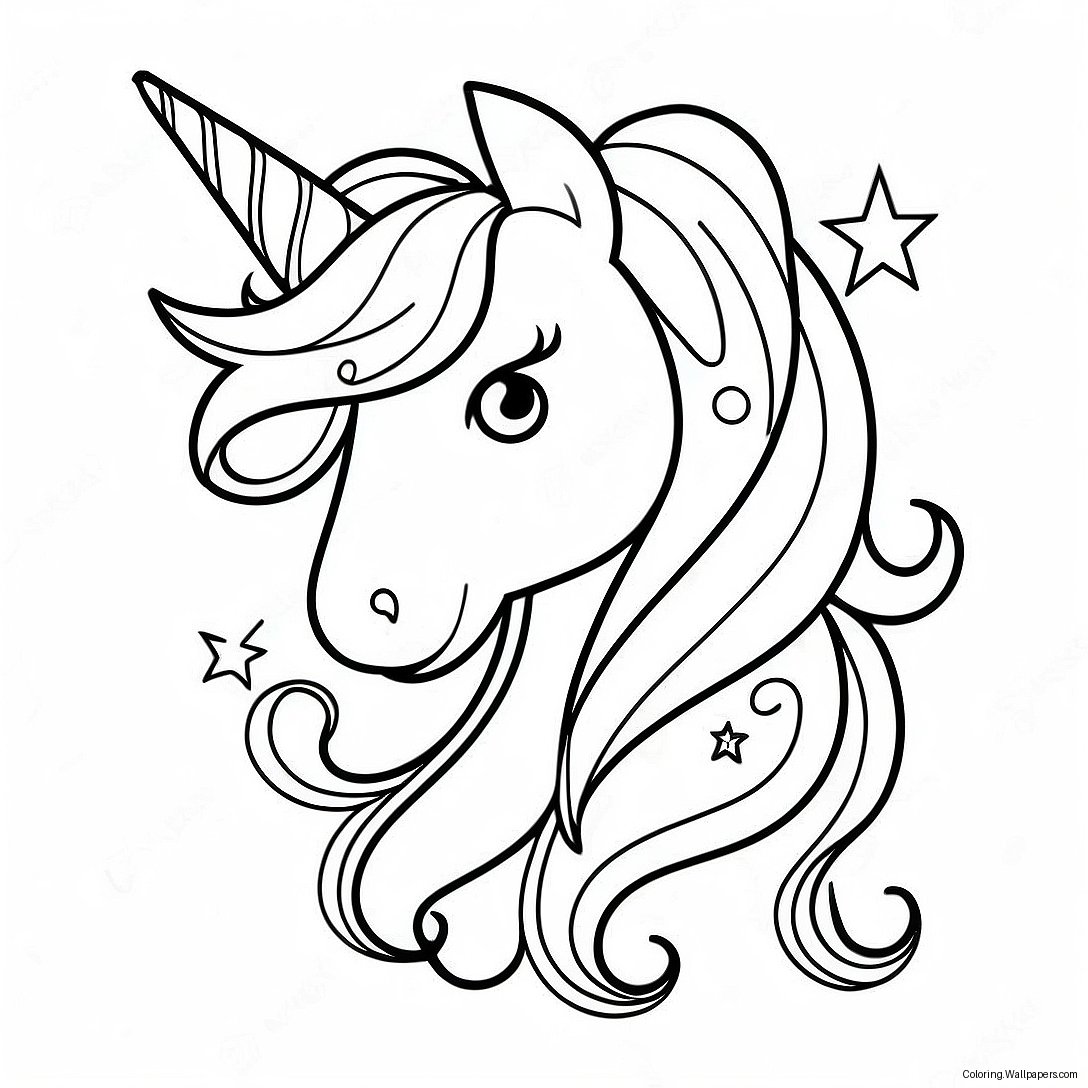 Sparkling Unicorn Horse Coloring Page 56513