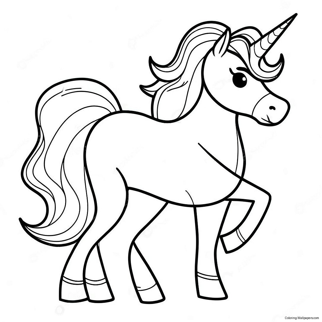 Sparkling Unicorn Horse Coloring Page 56514