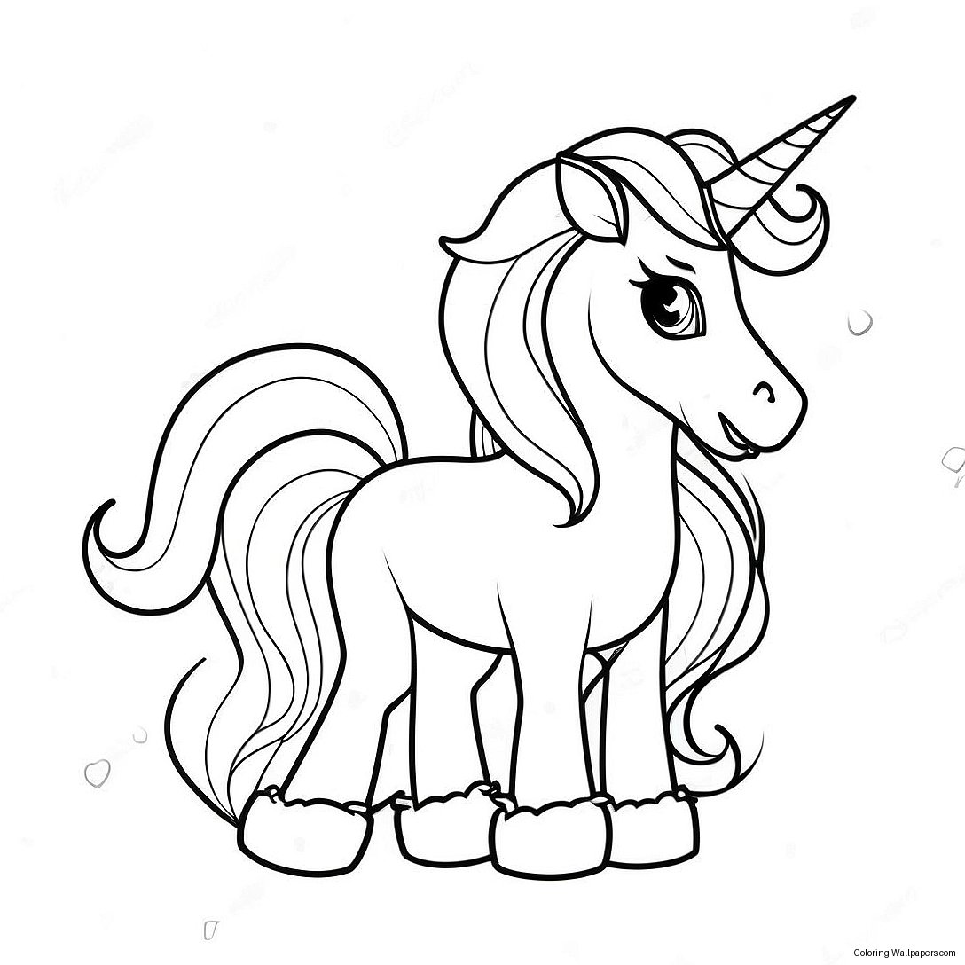 Sparkling Unicorn With Santa Hat Coloring Page 2709