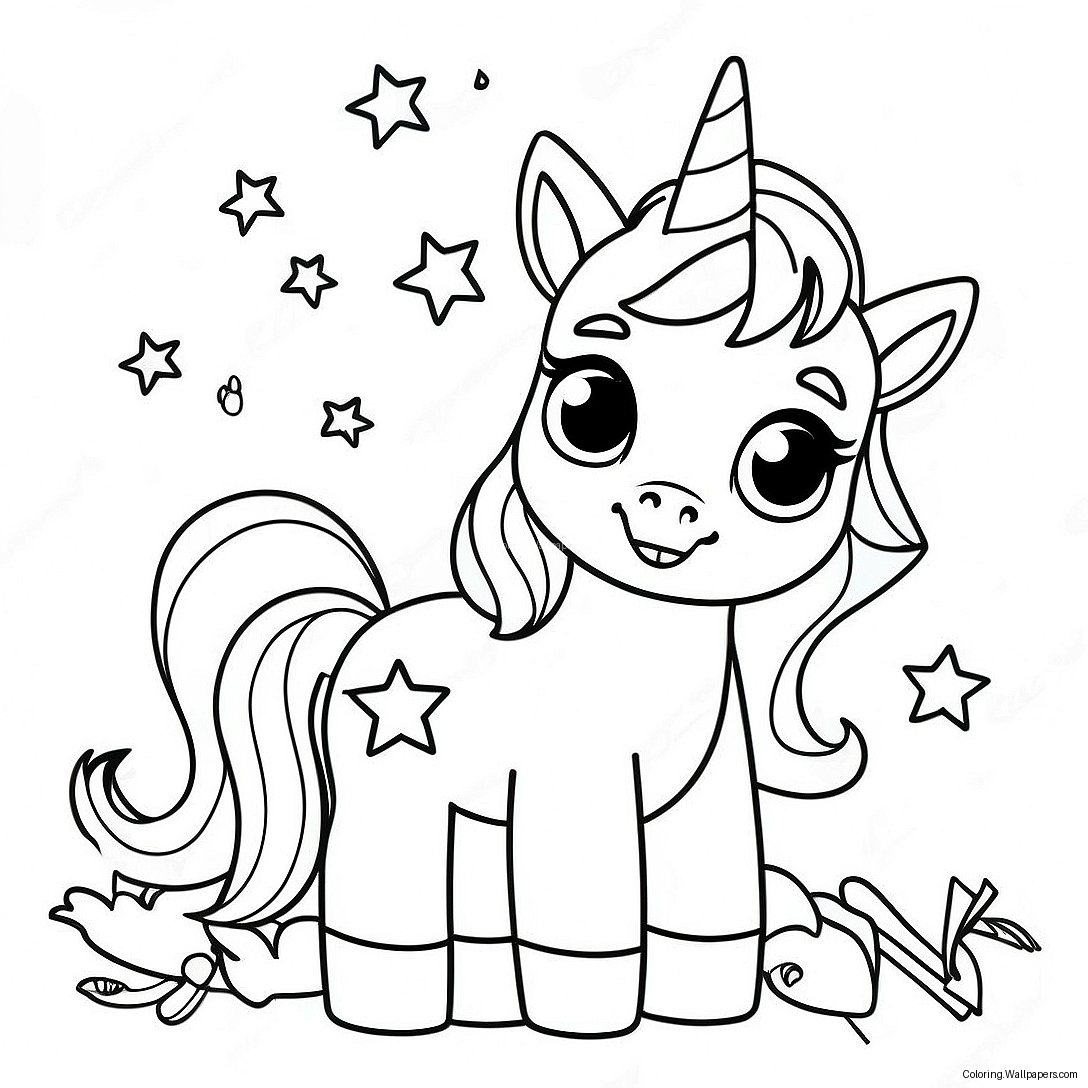 Sparkly Baby Unicorns Coloring Page 47908