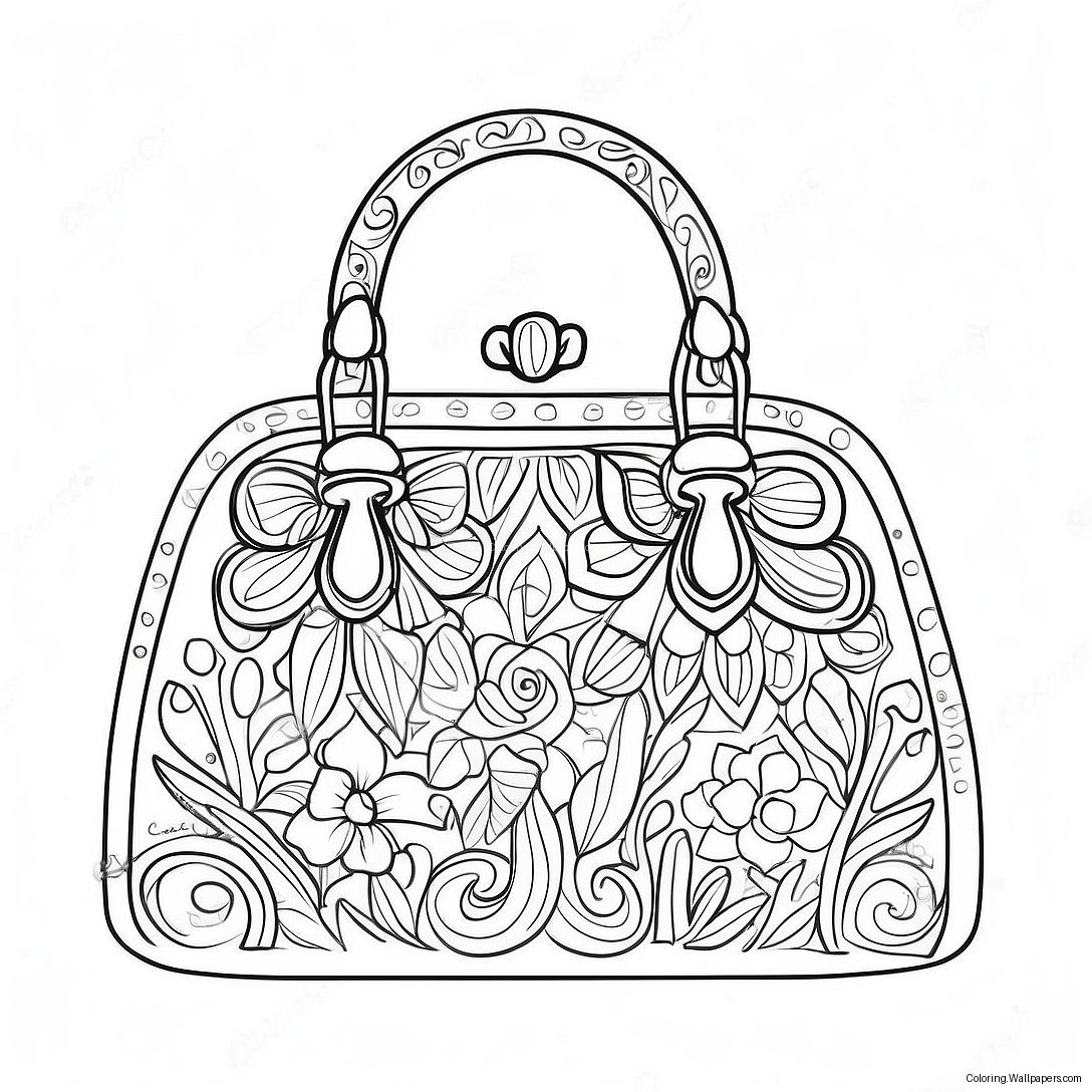 Sparkly Handbag Coloring Page 17622