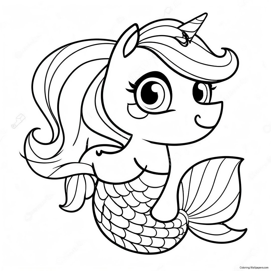 Sparkly Mermaid Pony Coloring Page 25815