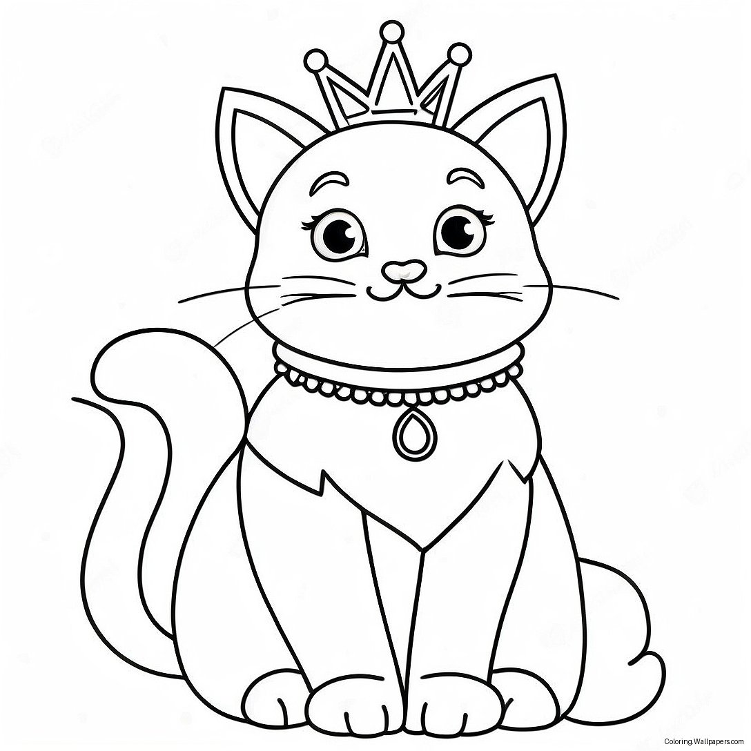 Página Para Colorear De Gato Princesa Brillante 32655