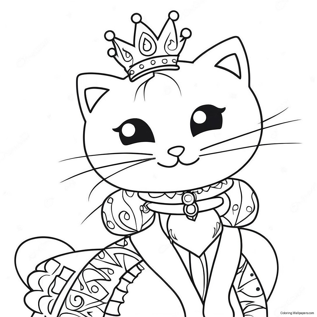 Page À Colorier De Chat Princesse Étincelant 32656