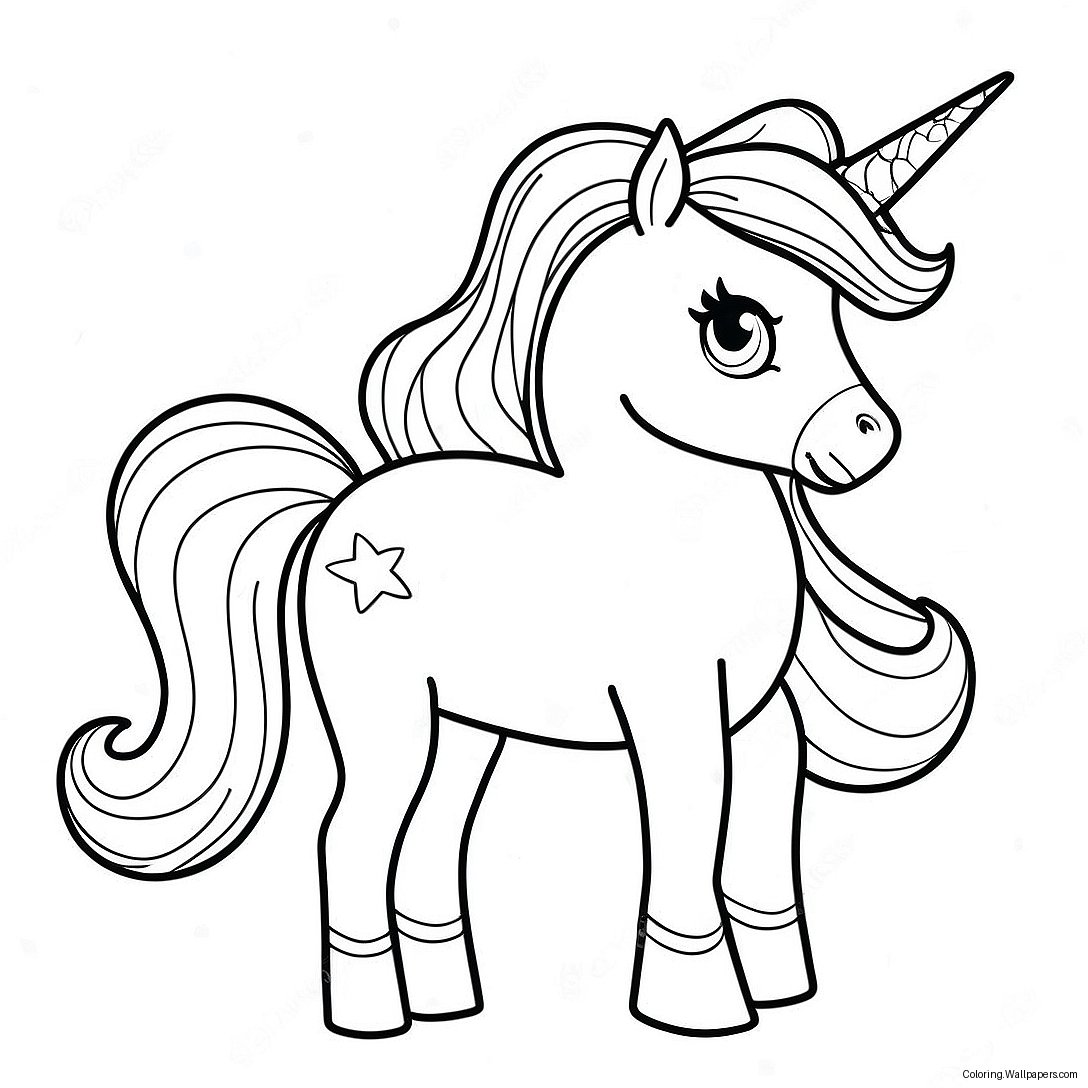 Sparkly Unicorn Barbie Coloring Page 12913