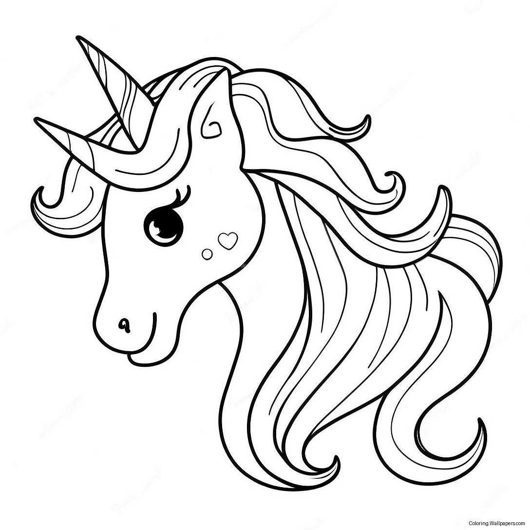 Sparkly Unicorn Horn Coloring Page 57327