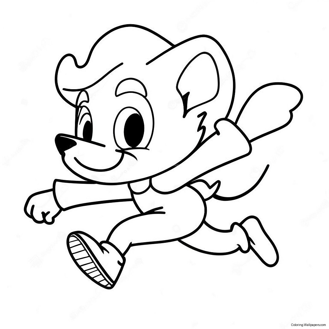 Pagina De Colorat Cu Speedy Gonzales Alergând Repede 30325