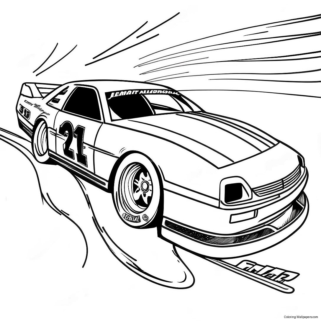 Speedy Late Model Dirt Car Racing Coloring Page 46050