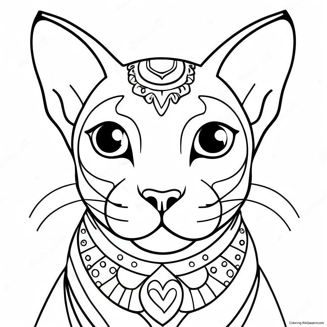 Sphynx Cat Coloring Page 37117