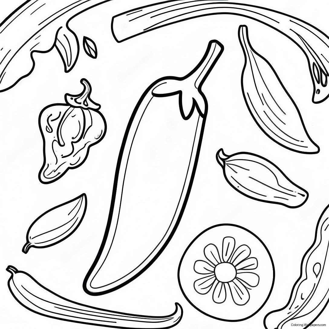 Spicy Chili Pepper Coloring Page 29513