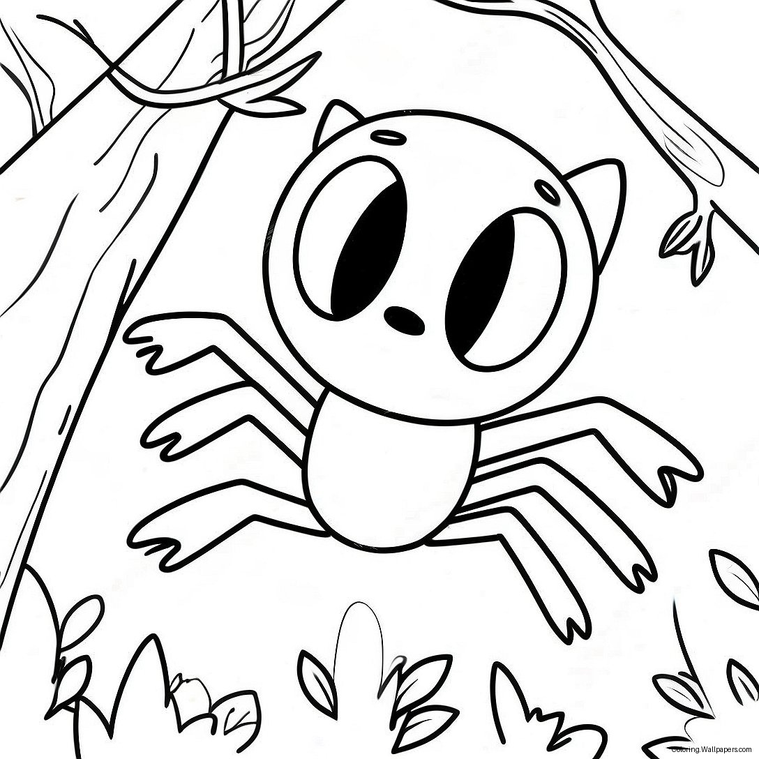 Page À Colorier Spider Sonic Se Balançant À Travers Les Arbres 31173