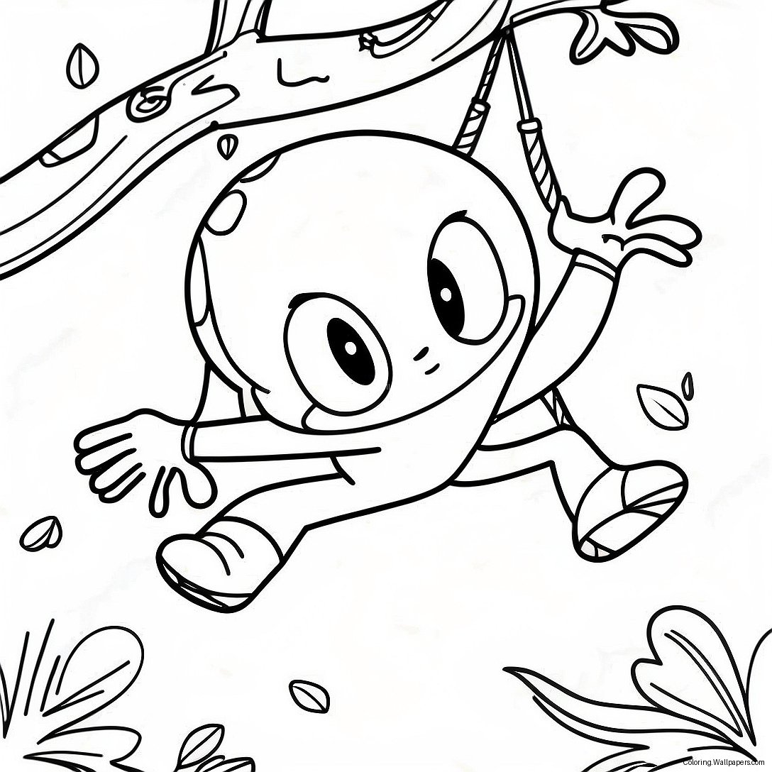 Spider Sonic Swinging Through Trees Coloring Page 31175