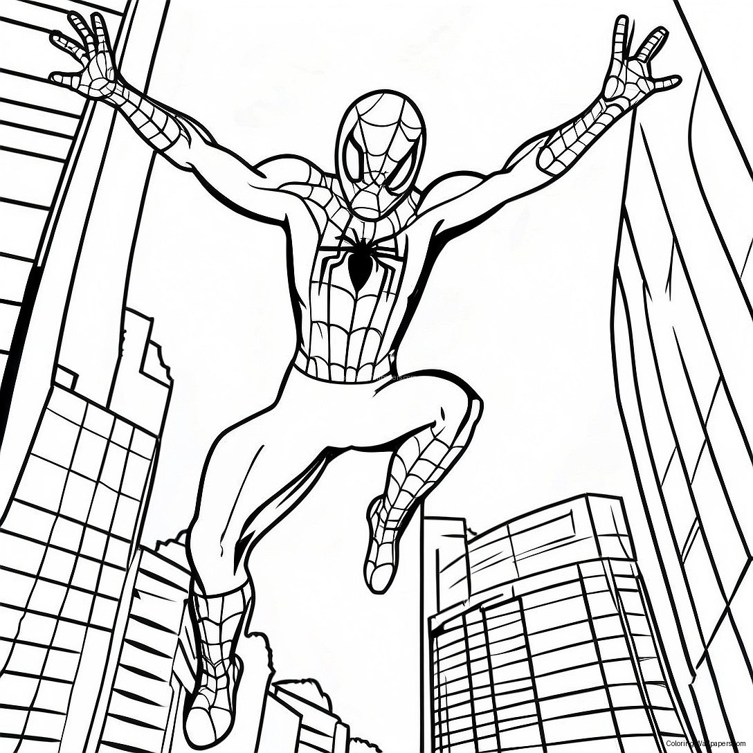 Spiderman 3 Action Scene Coloring Page 26210