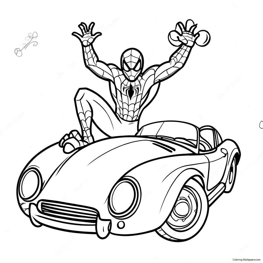 Página Para Colorear De Coche De Spiderman 20418