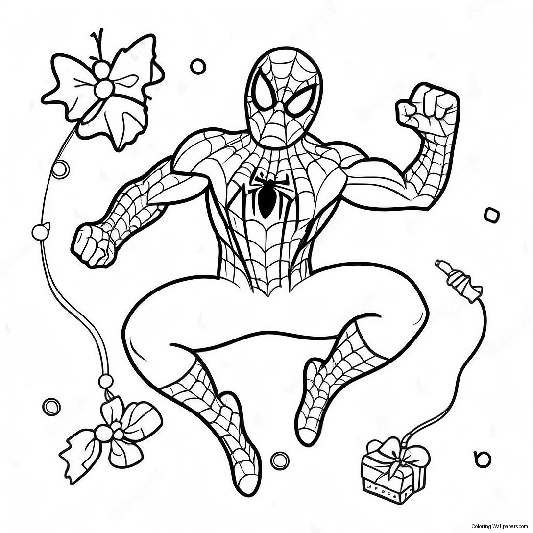 Spiderman Jul Färgläggningssida 49240