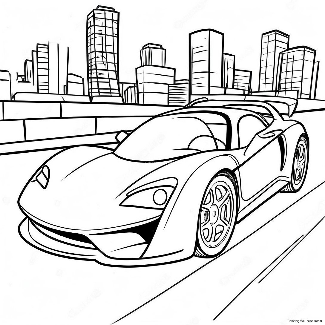 Spiderman Driving A Fast Car Coloring Page 20433