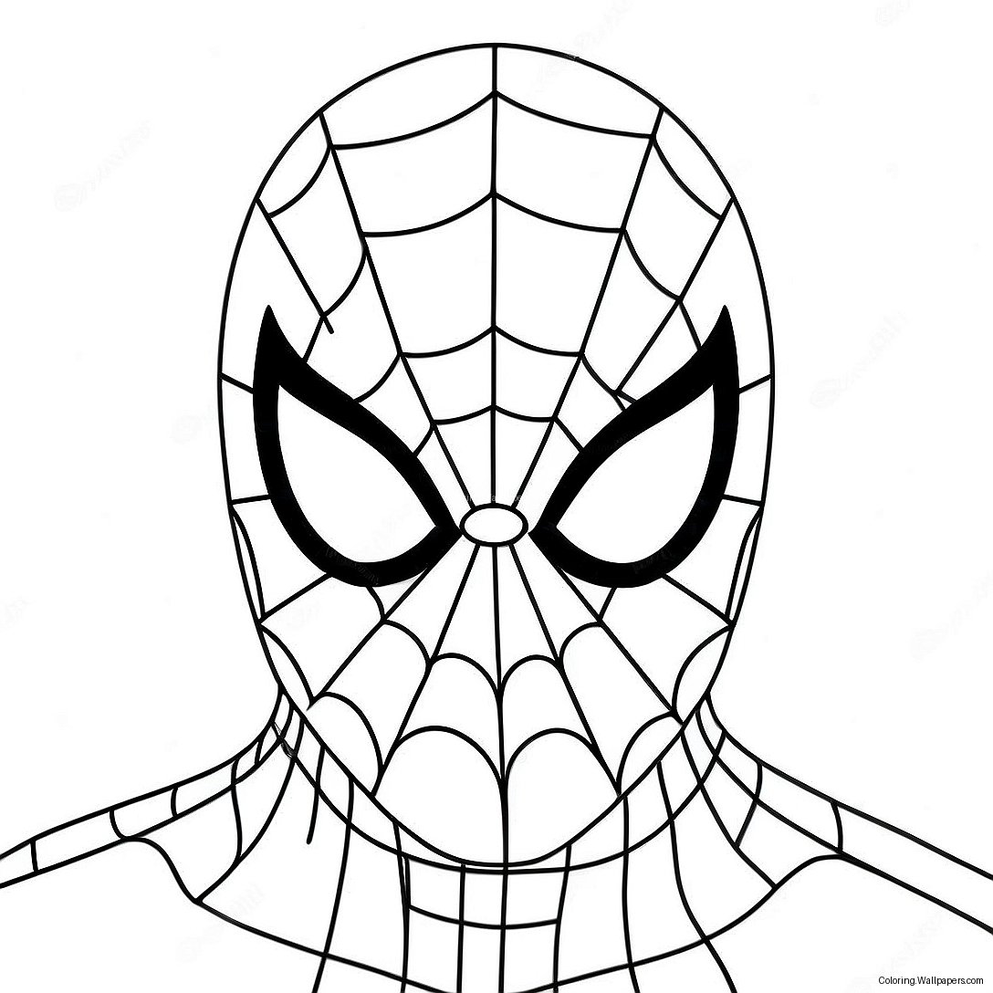 Spiderman Face Coloring Page 17485