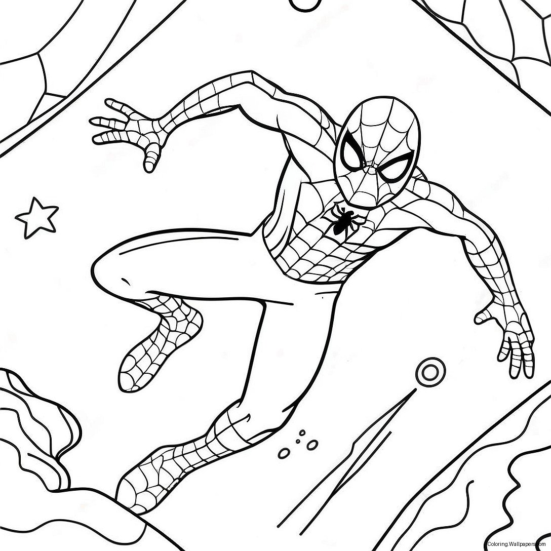 Página Para Colorear De Spiderman En El Espacio Entre Nosotros 15415