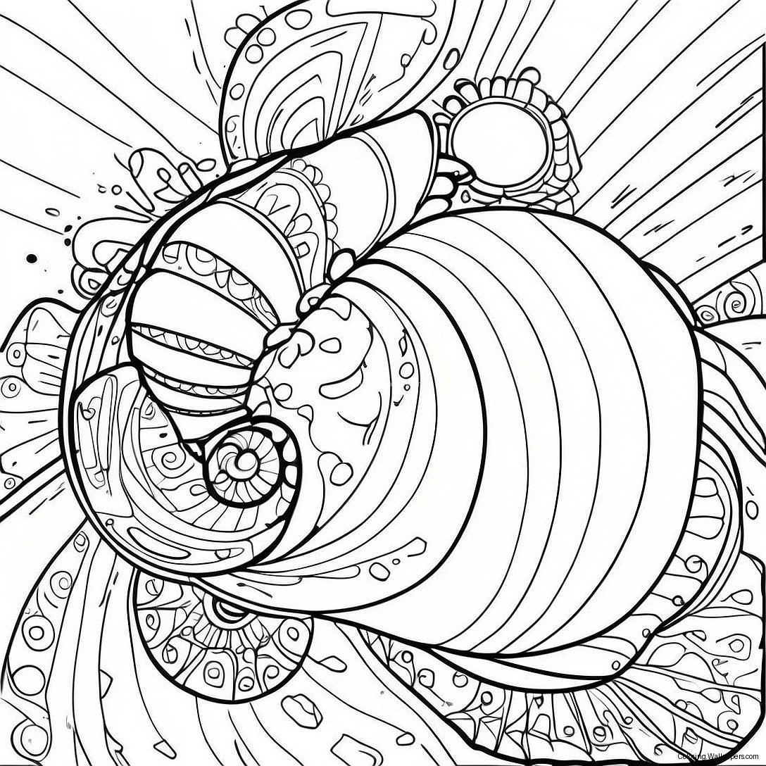 Spiral Seashell Coloring Page 2073