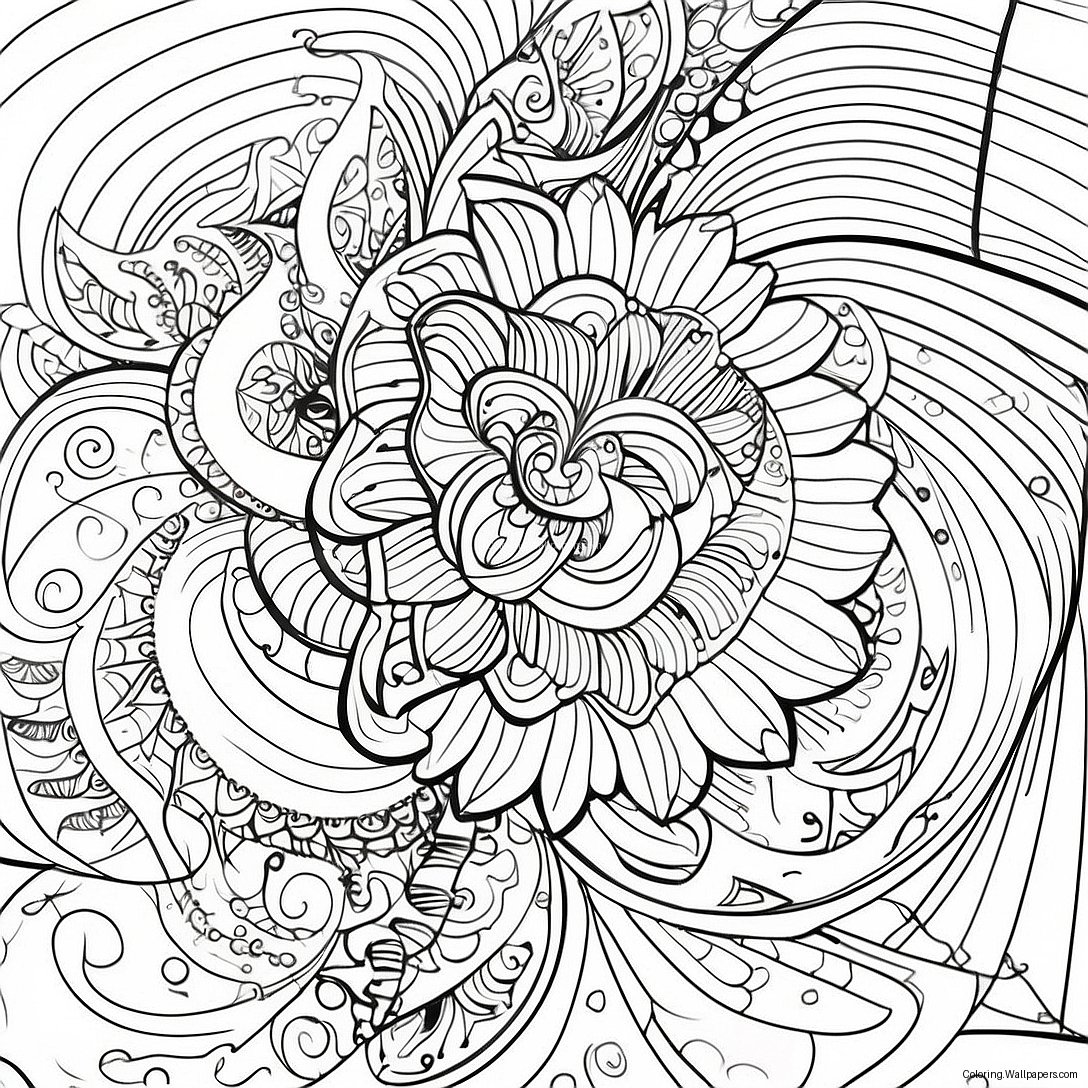 Spiraling Pin Wheel Designs Coloring Page 57909