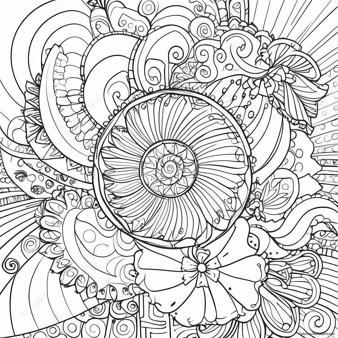 Pagina Da Colorare Di Design A Spirale A Ruota 57910