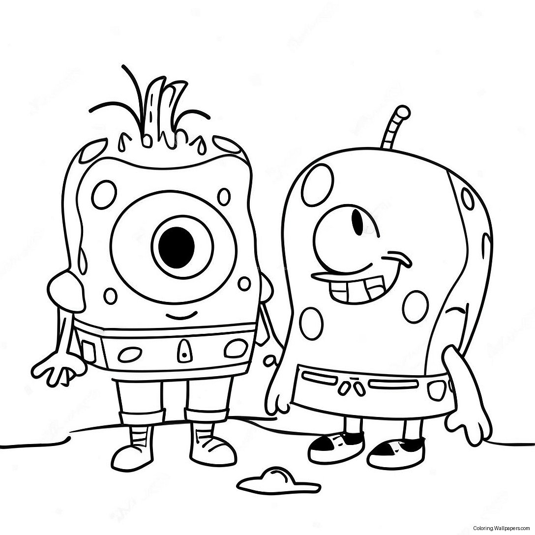 Spongebob And Patrick Heartwarming Coloring Page 47953