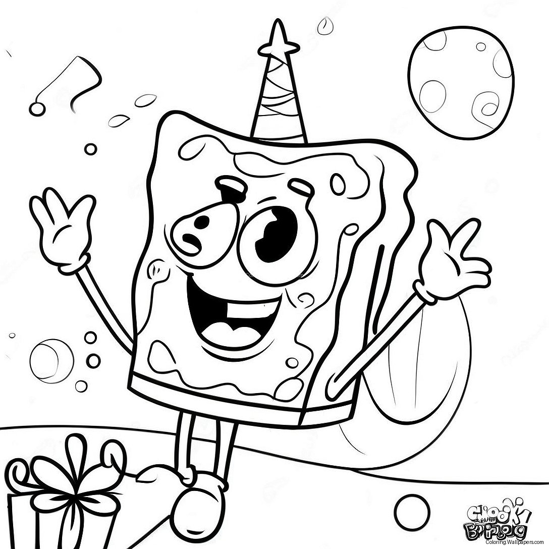 Página Para Colorir Aniversário Do Spongebob 33088