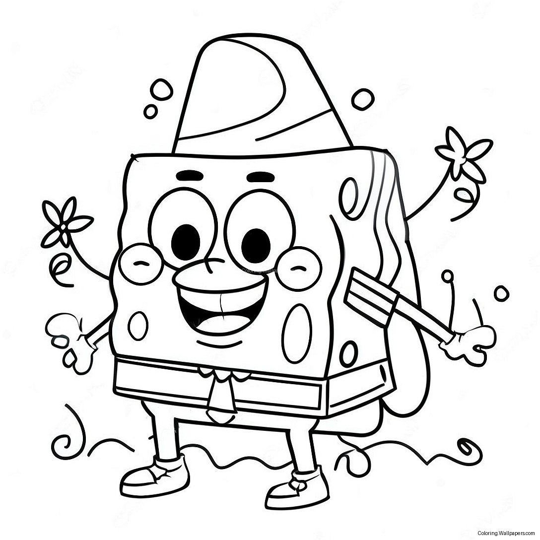 Spongebob Happy Birthday Coloring Page 54295