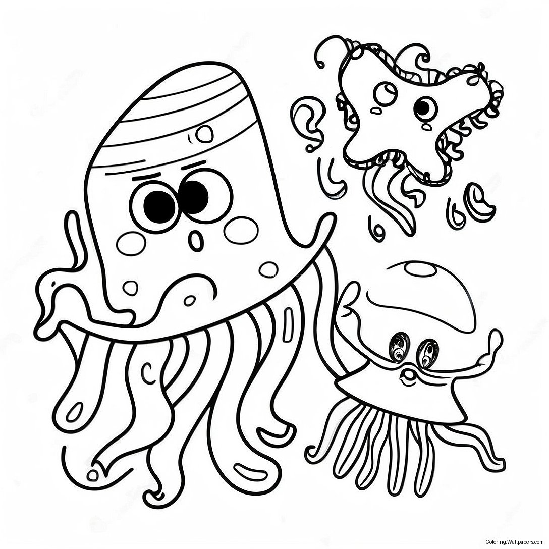 Spongebob Jellyfish Coloring Page 31137