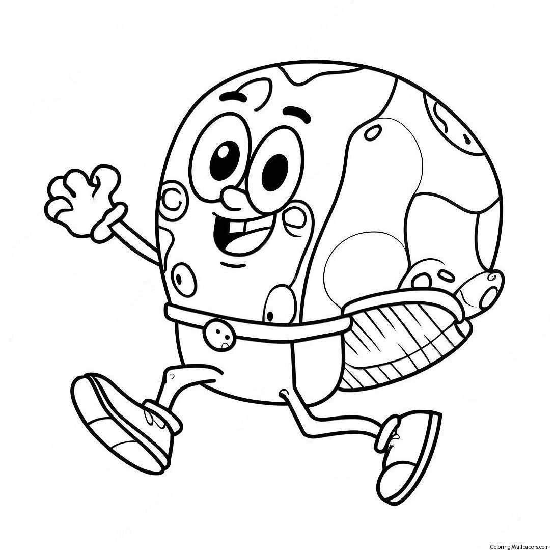 Spongebob Kicking A Colorful Ball Coloring Page 51487