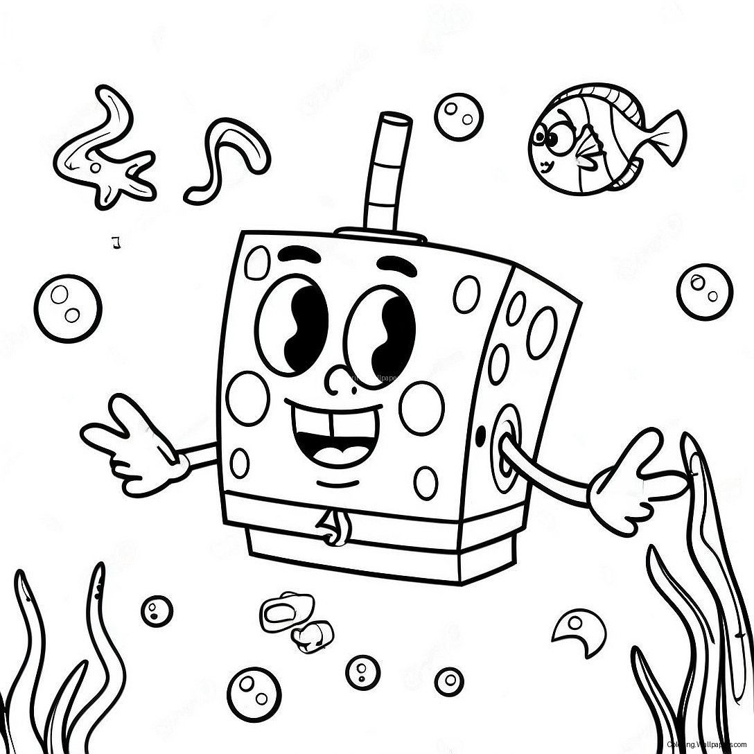 Spongebob Squarepants Underwater Adventure Coloring Page 8302